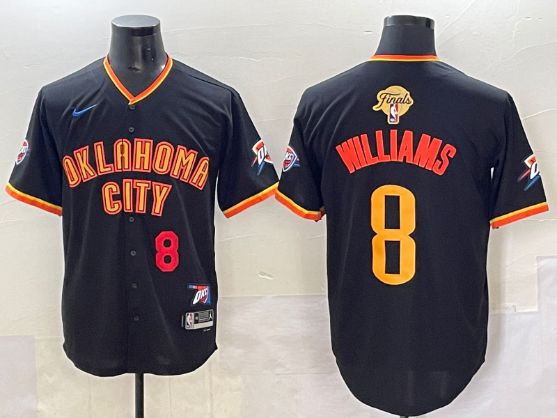 Men 2025 Oklahoma City Thunder #8 Williams black NBA Jersey->->NBA Jersey